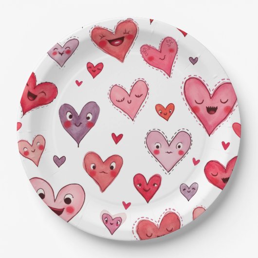 Happy Valentine's Day Pappteller (Vorderseite)