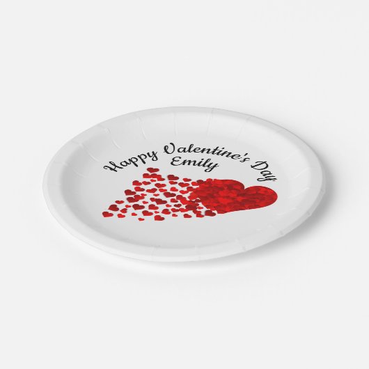 Happy Valentine's Day Pappteller (Schrägansicht)