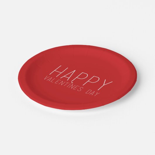 Happy Valentine's Day Pappteller (Schrägansicht)