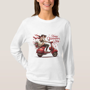 Happy Valentine's Day Pärchen auf ihrem Motorrad T-Shirt