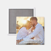 Happy Valentines Day Pärchen Modernes Drehbuch Fot Magnet (Vorderseite/Rückseite)