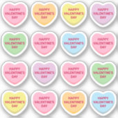 Happy Valentine's Day pastel Bratkerzen Herz Aufkleber (Vorderseite)