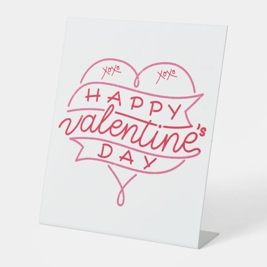 Happy Valentine's Day Pedestal Sign Sockelschild (Vorderseite)