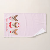 Happy Valentines Day Pembroke Welsh Corgi Hunde Badhandtuch Set (Handtuch)