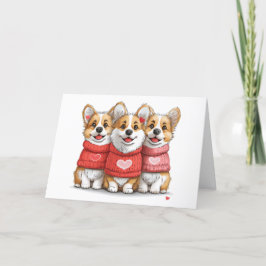 Happy Valentines Day Pembroke Welsh Corgi Hunde Feiertagskarte