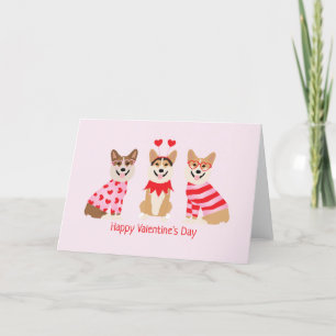 Happy Valentines Day Pembroke Welsh Corgi Hunde Feiertagskarte