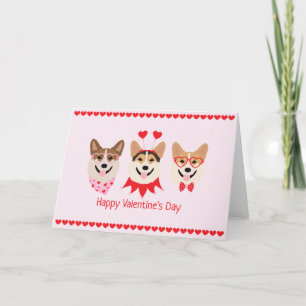 Happy Valentines Day Pembroke Welsh Corgi Hunde Feiertagskarte