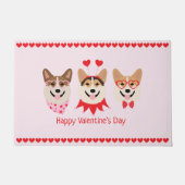 Happy Valentines Day Pembroke Welsh Corgi Hunde Fußmatte (Vorderseite)