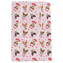 Happy Valentines Day Pembroke Welsh Corgi Hunde Mittlere Geschenktüte