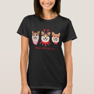 Happy Valentines Day Pembroke Welsh Corgi Hunde T-Shirt