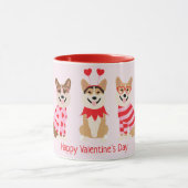 Happy Valentines Day Pembroke Welsh Corgi Hunde Tasse (Zentrum)