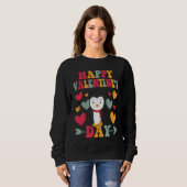 Happy Valentines Day Penguin Heart Love Groovy Sweatshirt (Vorne ganz)