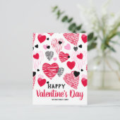"Happy Valentine's Day" Personalisiert Postkarte (Stehend Vorderseite)