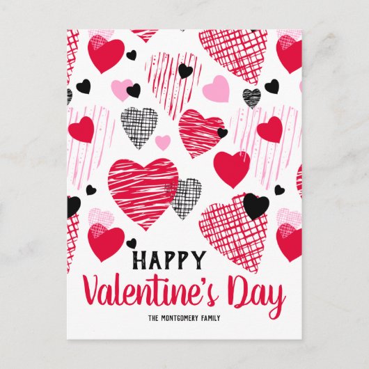 "Happy Valentine's Day" Personalisiert Postkarte (Vorderseite)