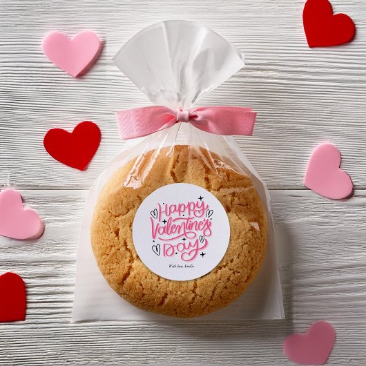 "Happy Valentines Day" Personalisiert Runder Aufkleber