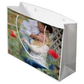 Happy Valentine's Day Personalisierte Geschenktasc Große Geschenktüte (Rückseite Schrägansicht)