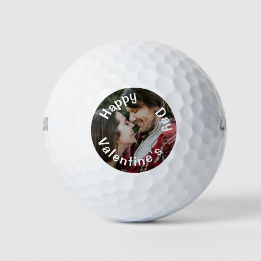 Happy Valentine's Day Personalisiertes Custom Foto Golfball (Vorderseite)