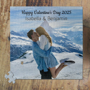 Happy Valentine's Day Personalisiertes Foto & Name Puzzle