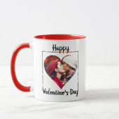 Happy Valentine's Day Personalisiertes Foto & Name Tasse (Links)