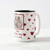 Happy Valentine's Day Personalized Photo Mug Zweifarbige Tasse (VorderseiteRechts)