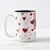 Happy Valentine's Day Personalized Photo Mug Zweifarbige Tasse (Links)