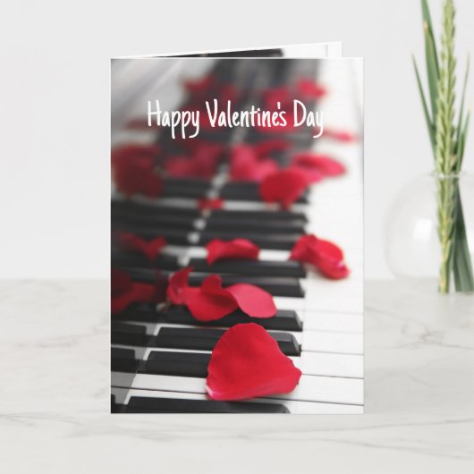 Happy Valentine's Day Piano Musik Song Karte (Vorderseite)