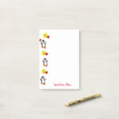 Happy Valentine's Day Pinguin Post it Note Post-it Klebezettel (Auf Schreibtisch)