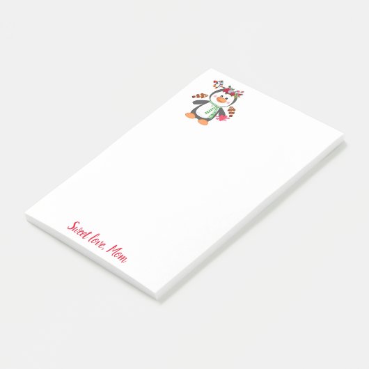 Happy Valentine's Day Pinguin Post it Note Post-it Klebezettel (angewinkelt)