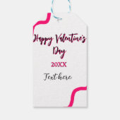 Happy Valentine's day pink black spiral bold lette Geschenkanhänger (Rückseite)