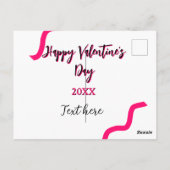Happy Valentine's day pink black spiral bold lette Postkarte (Rückseite)