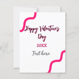 Happy Valentine's day pink black spiral bold lette Postkarte