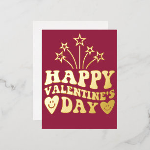 HAPPY VALENTINE'S DAY PINK GLITZER TROPFEN CUSTOM FOLIEN FEIERTAGSPOSTKARTE