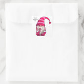 Happy Valentine's Day Pink Gnome Herz Quadratischer Aufkleber (Tasche)