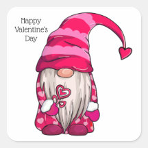 Happy Valentine's Day Pink Gnome Herz