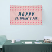 Happy Valentine's Day Pink Heart Banner (Messeveranstaltung)