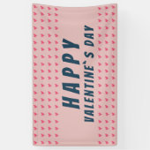 Happy Valentine's Day Pink Heart Banner (Vertikal)