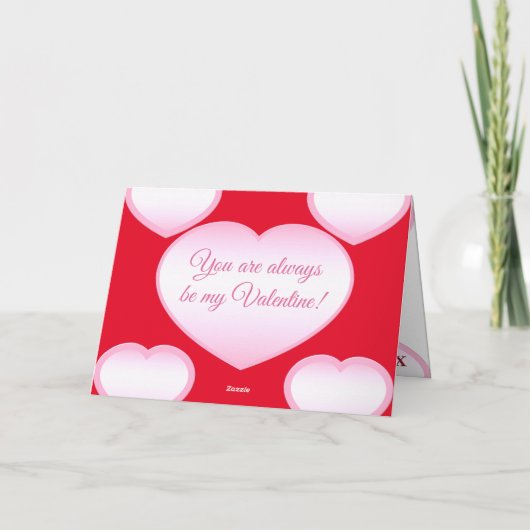 Happy Valentine's Day Pink Heart Card Karte (Rückseite)