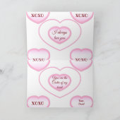 Happy Valentine's Day Pink Heart Card Karte (Innenseite)