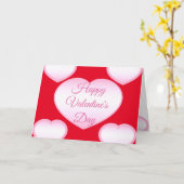 Happy Valentine's Day Pink Heart Card Karte (Gelbe Blume)