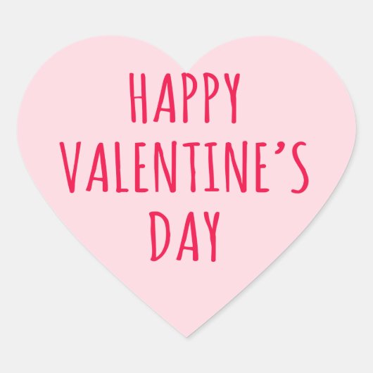 Happy Valentine's day pink heart Herz-Aufkleber (Vorderseite)