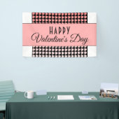 Happy Valentine's Day Pink Heart Pattern Banner (Messeveranstaltung)