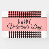 Happy Valentine's Day Pink Heart Pattern Banner (Horizontal)