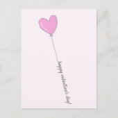 Happy Valentine's Day - Pink Heart Shaped Ballon Postkarte (Vorderseite)