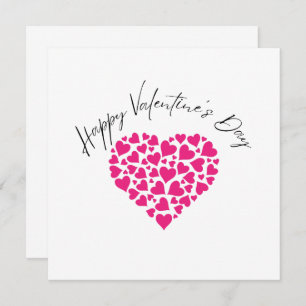 Happy Valentine's Day Pink Hearts Card Einladung
