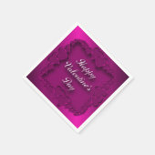 Happy Valentine's Day Pink Hearts Napkins Serviette (Ecke)