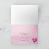 Happy Valentine's Day Pink Hyacinth Herz Karte (Innenseite)