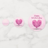 Happy Valentine's Day Pink Hyacinth Herzens Liebli Konfetti (Vorderseiten)