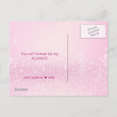 Happy Valentine's Day Pink Hyacinth Herzens Liebli Postkarte (Rückseite)