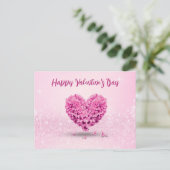 Happy Valentine's Day Pink Hyacinth Herzens Liebli Postkarte (Stehend Vorderseite)
