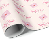 Happy Valentine's Day Pink Liebe Letter Geschenkpapier (Rolleneckpunkt)
